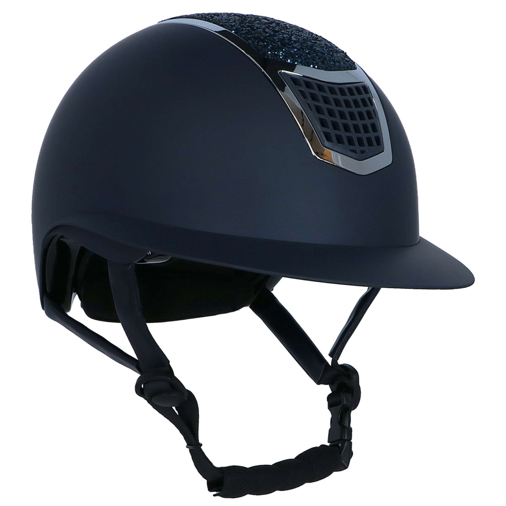 HKM Reithelm Glamour Shield Dunkelblau/Silber