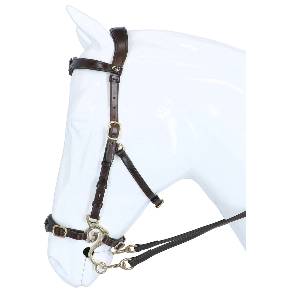 F.R.A. Hackamore Imperial Softleder Zügel Havanna