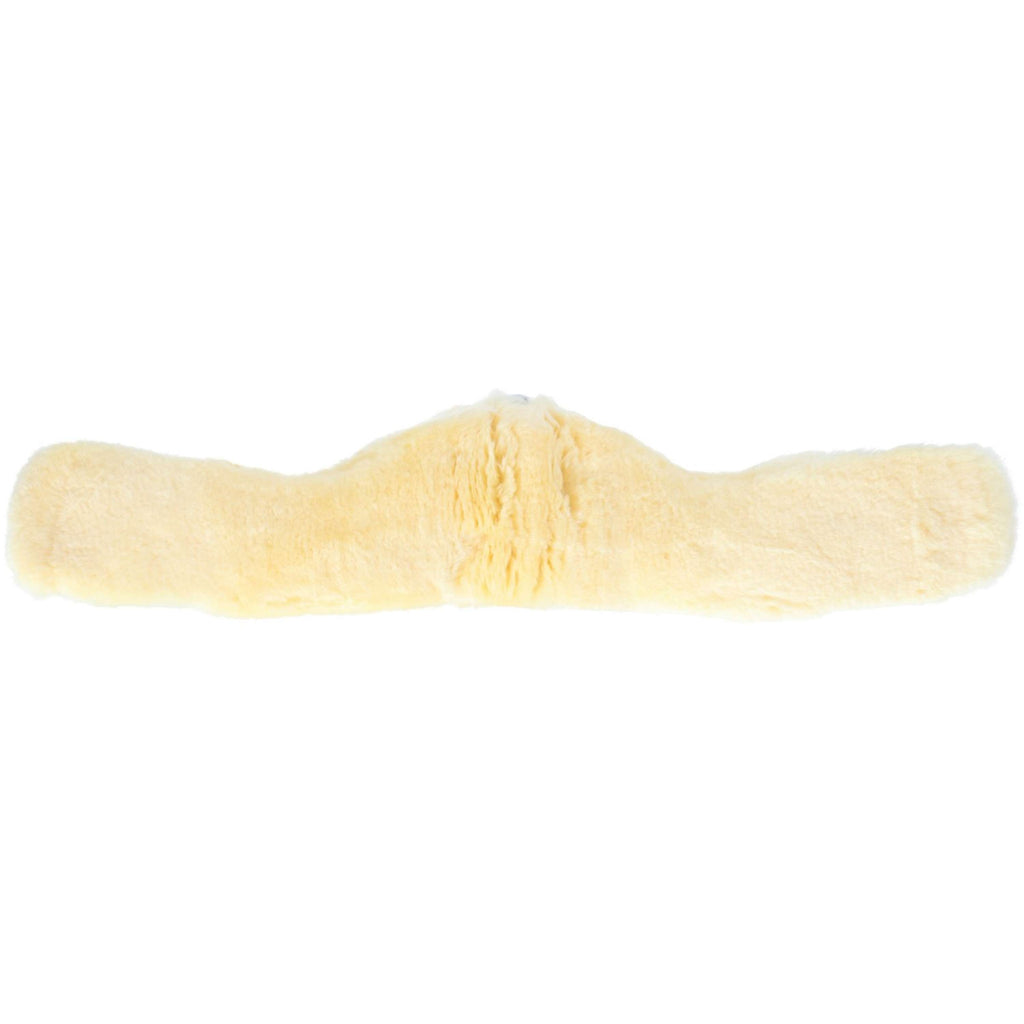 HKM Sattelgurt Lammfell Schwarz/Naturell