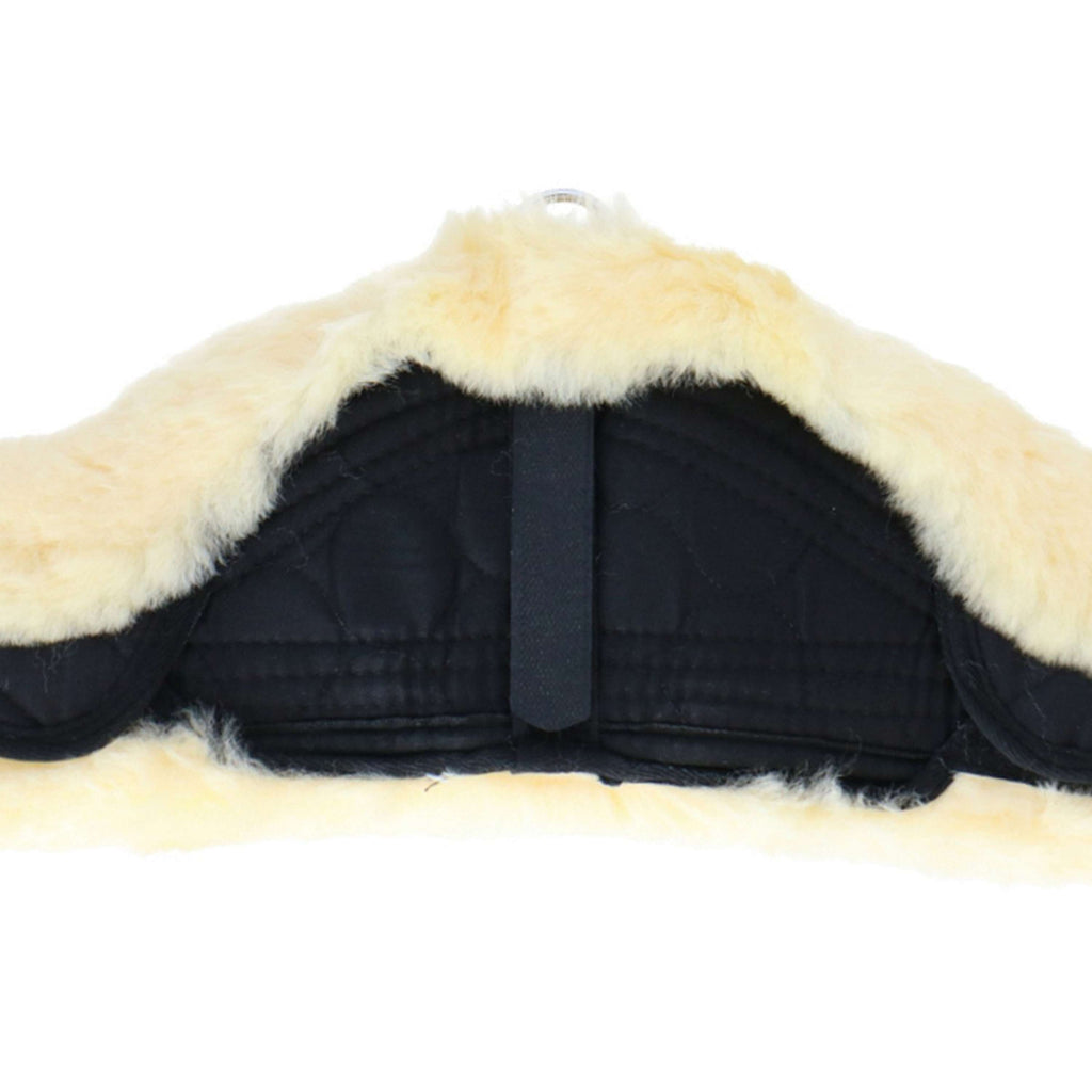 HKM Sattelgurt Lammfell Schwarz/Naturell