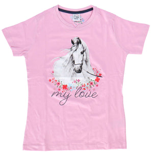 HKM T-Shirt Horse Spirit Rosa
