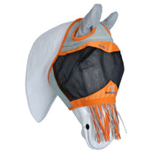 Shires Fliegenmaske Air Motion mit Ohren und Fransen Orange