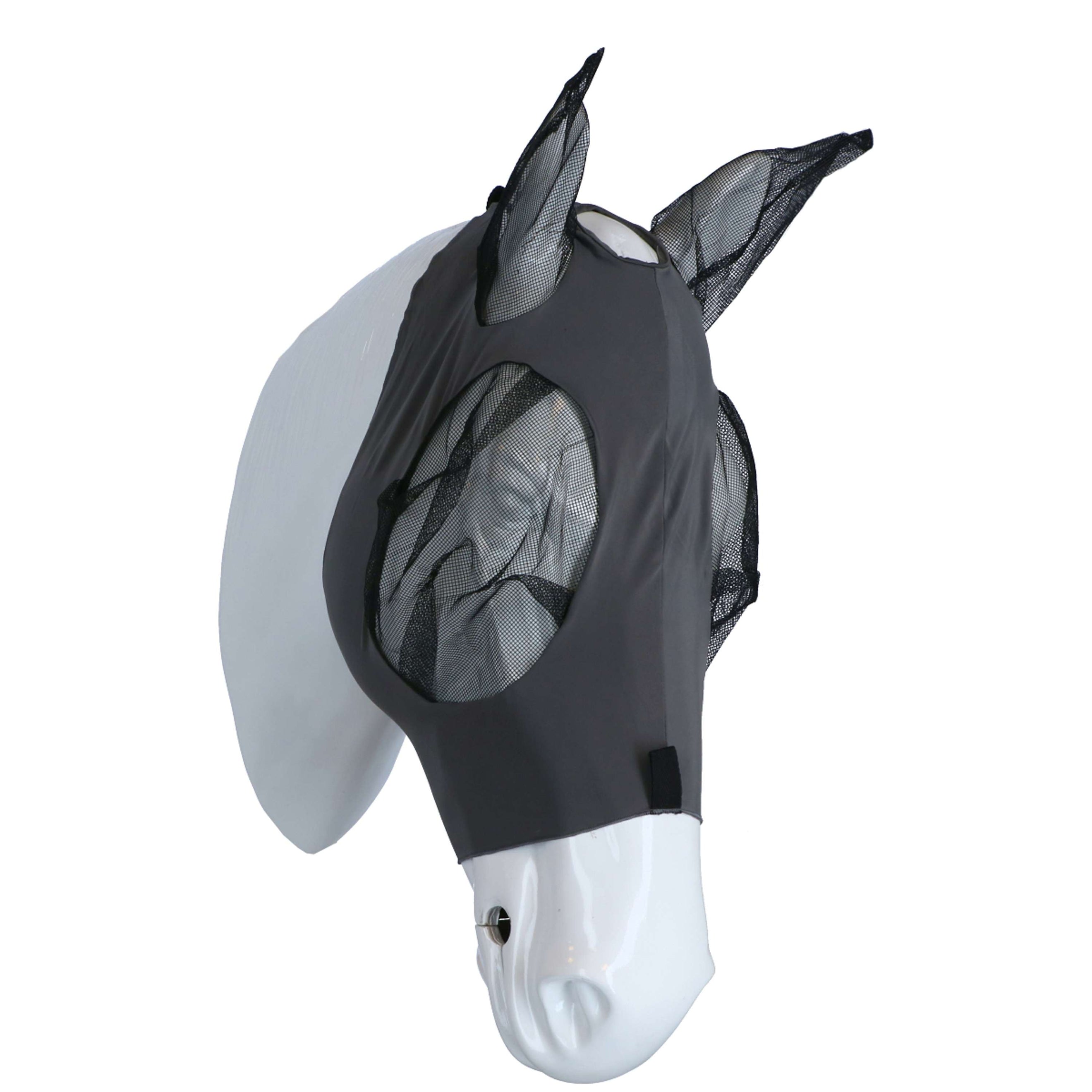 WeatherBeeta Fliegenmaske Deluxe Stretch Bug mit Ohren Grau/Schwarz