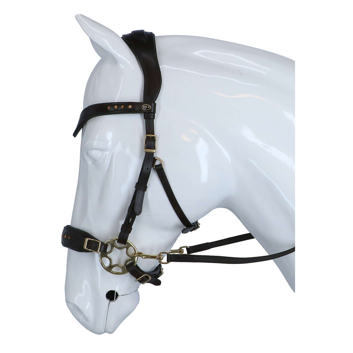 F.R.A. Trense Glory Hackamore Leder mit Perlen Braun