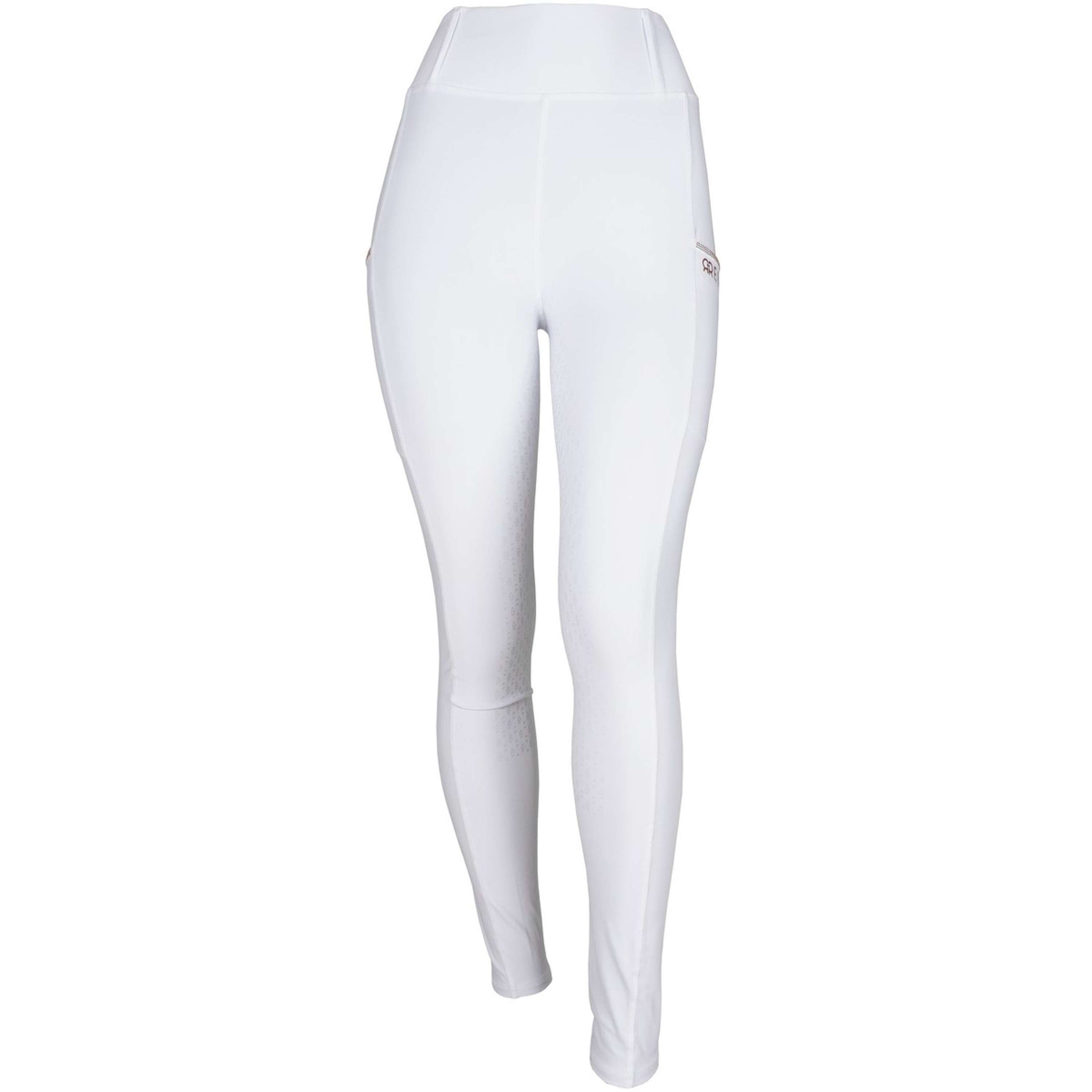 Rebel Pull On Reitleggings Crystal Full Grip Weiß