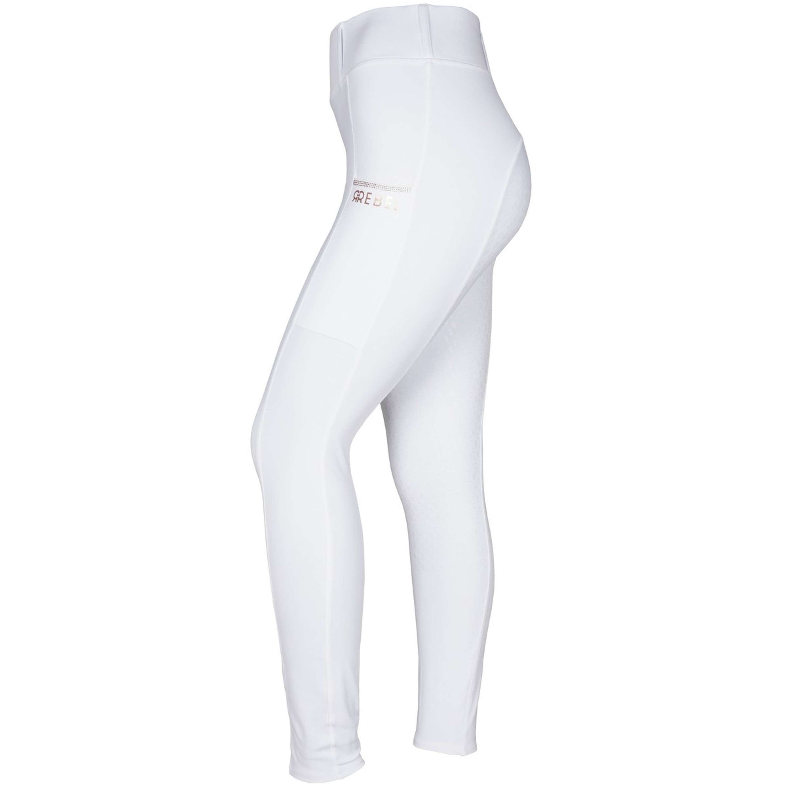 Rebel Pull On Reitleggings Crystal Full Grip Weiß