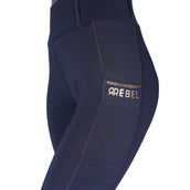 Rebel Pull On Reitleggings Crystal Full Grip Navy