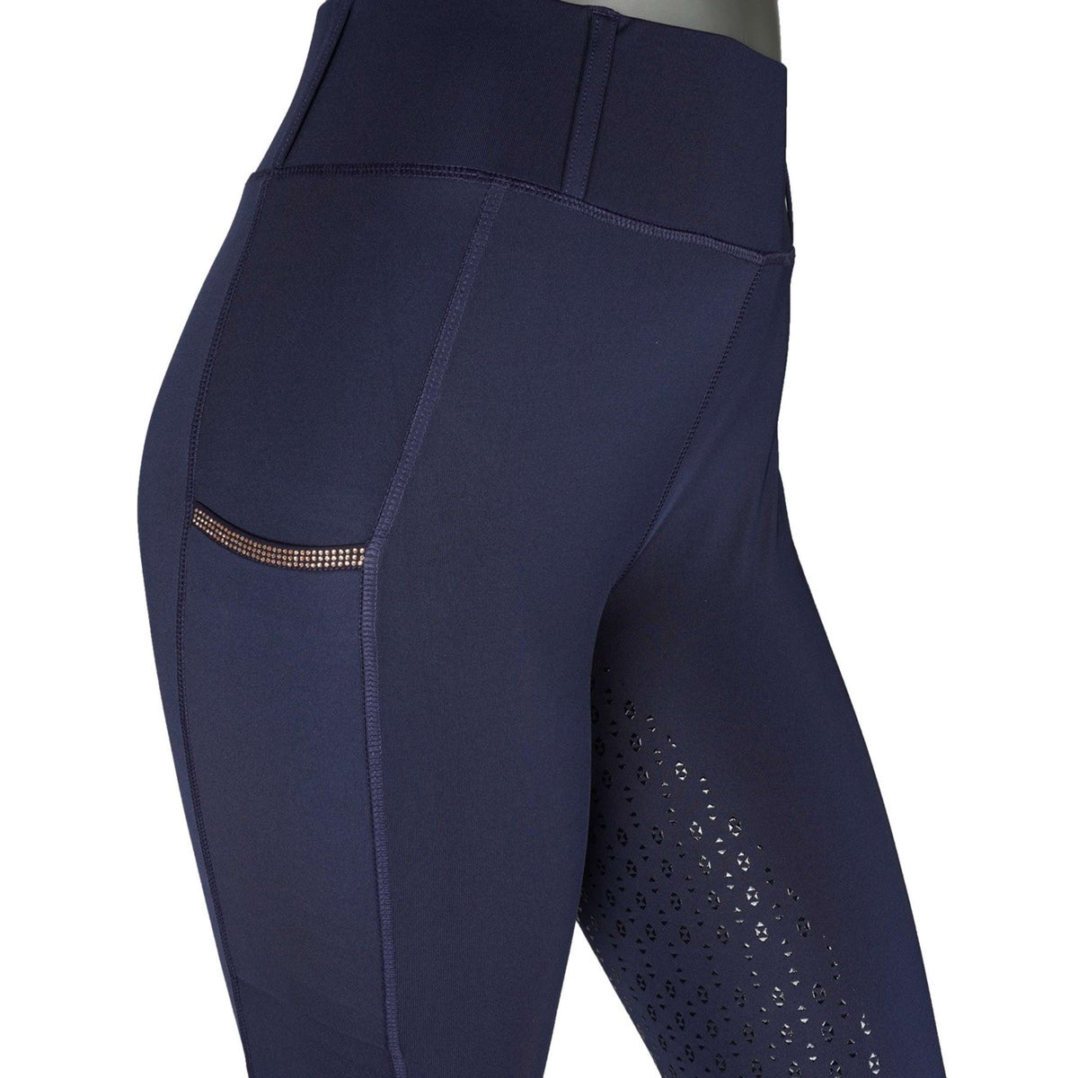 Rebel Pull On Reitleggings Crystal Full Grip Navy