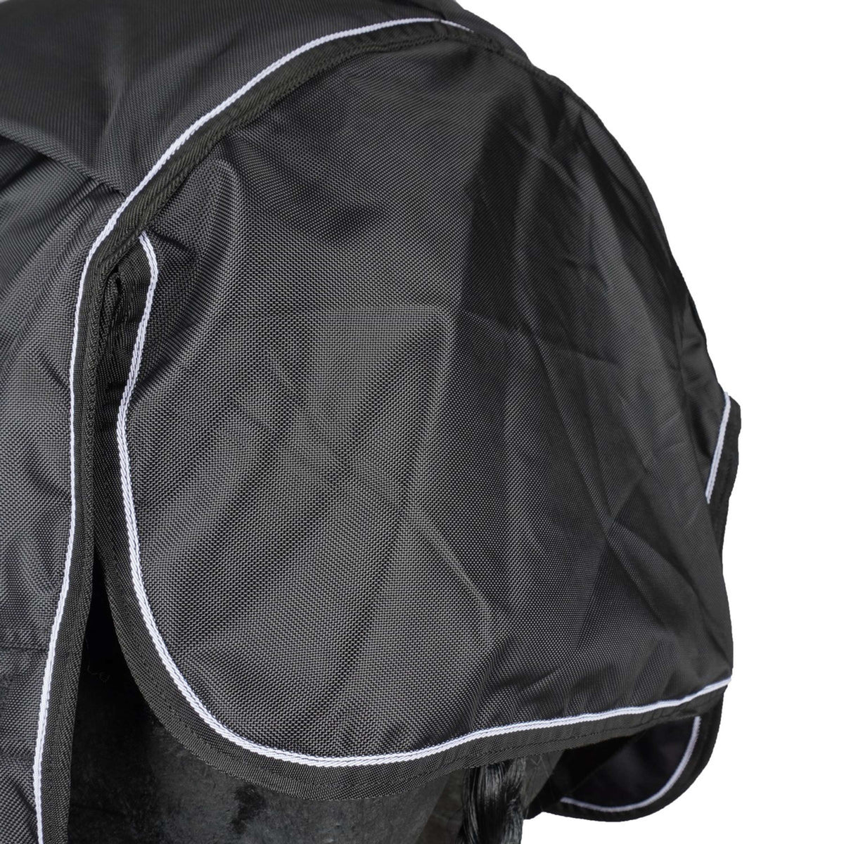 HKM Outdoordecke Premium 1680D 100g mit Teddy Fütterung Schwarz