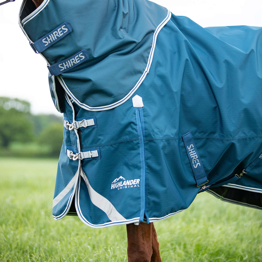 Shires Regendecke Original 50 Turnout mit Halsteil Ocean