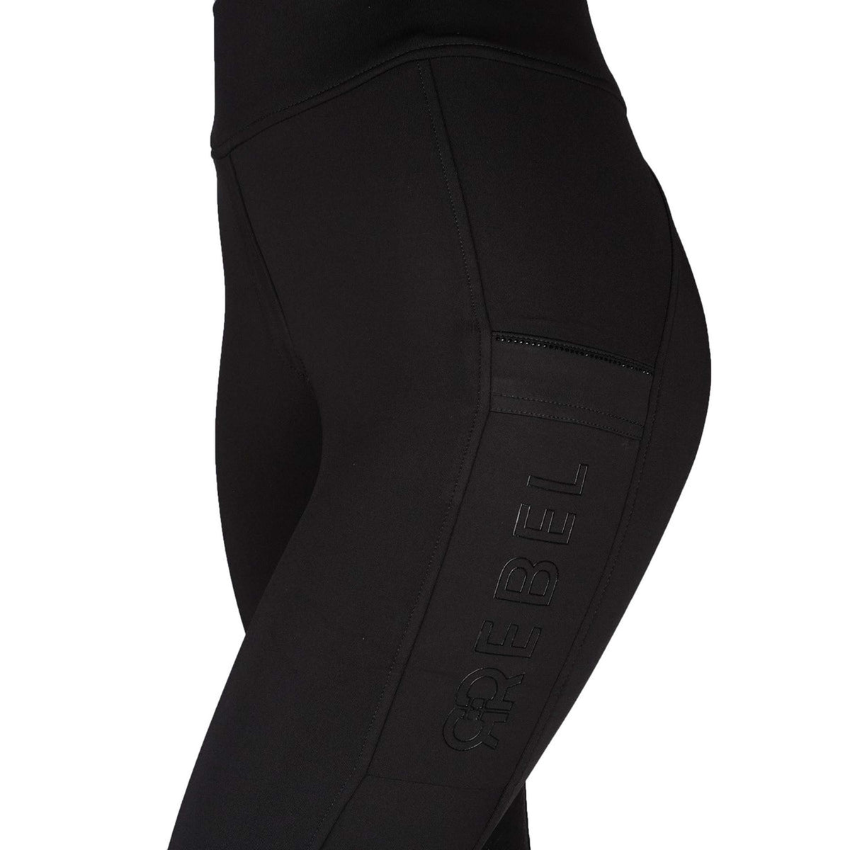 Rebel Reitleggings Contrant Piping Schwarz