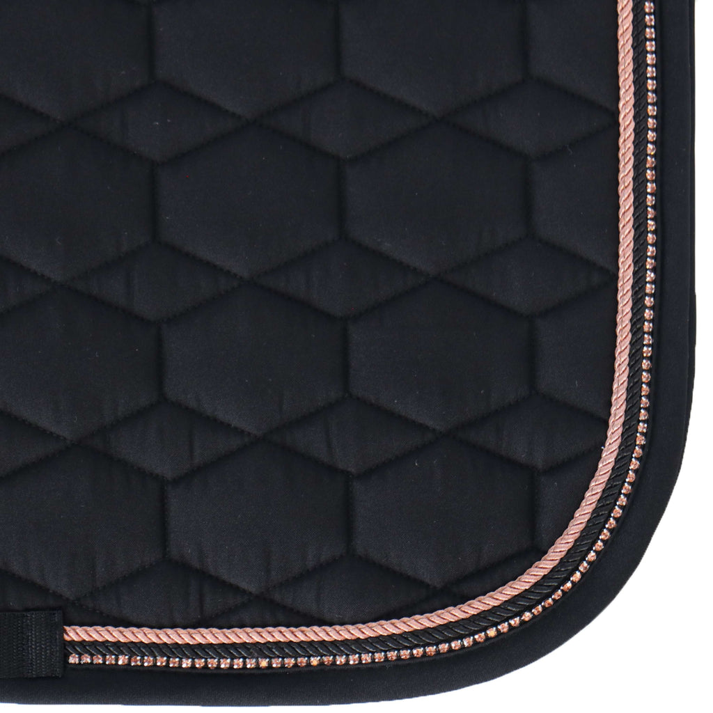 HKM Schabracke Rosegold Glamour Dressur Schwarz/Roségold
