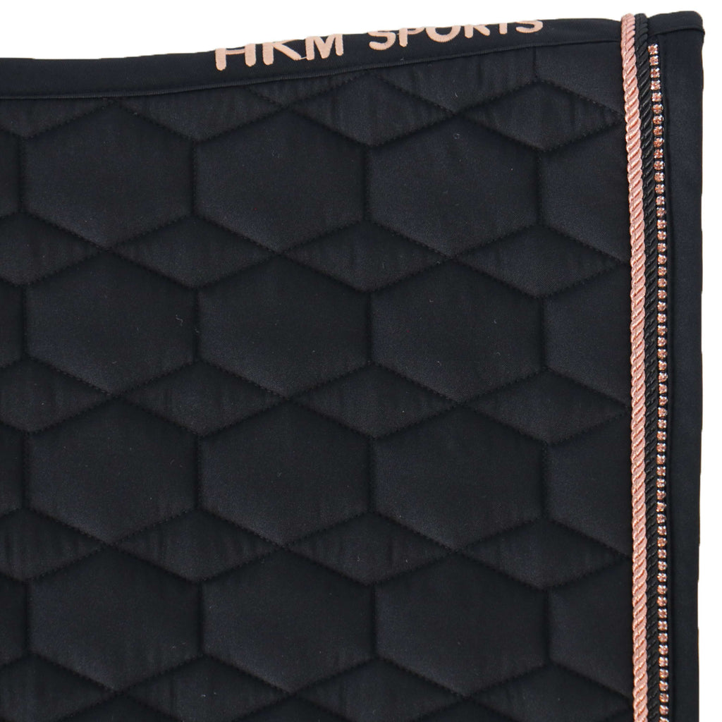 HKM Schabracke Rosegold Glamour Dressur Schwarz/Roségold