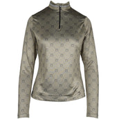 Montar Shirt MoAvina Monogram Caviar Crystal Deco Lange Ärmel Dusty Green