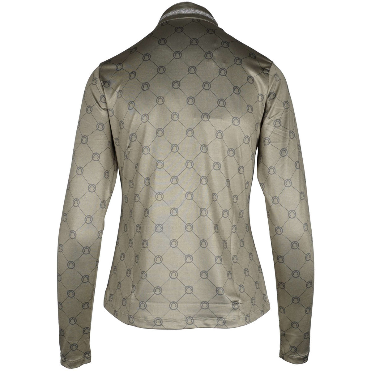 Montar Shirt MoAvina Monogram Caviar Crystal Deco Lange Ärmel Dusty Green