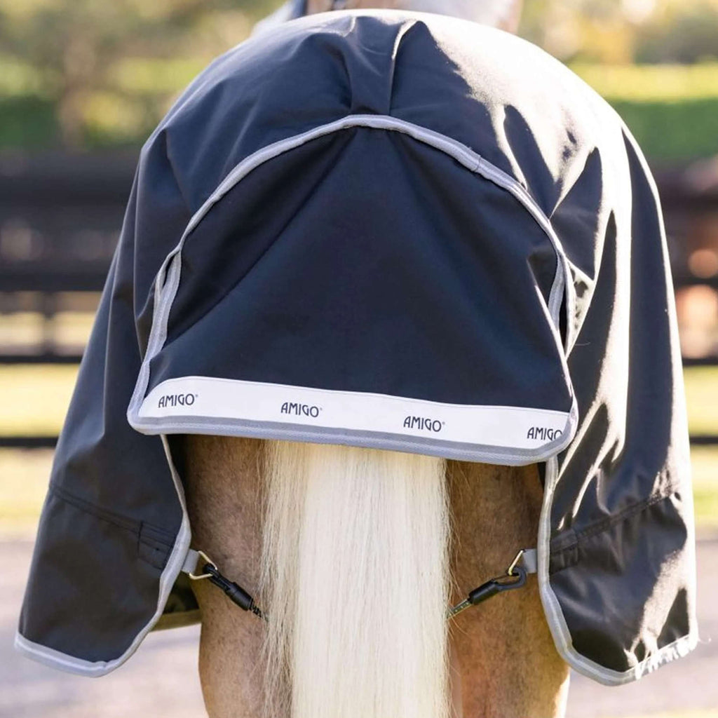 Amigo Turnout Rug 1200D Plus Pony 250g Black/Titanium Grey/Silver