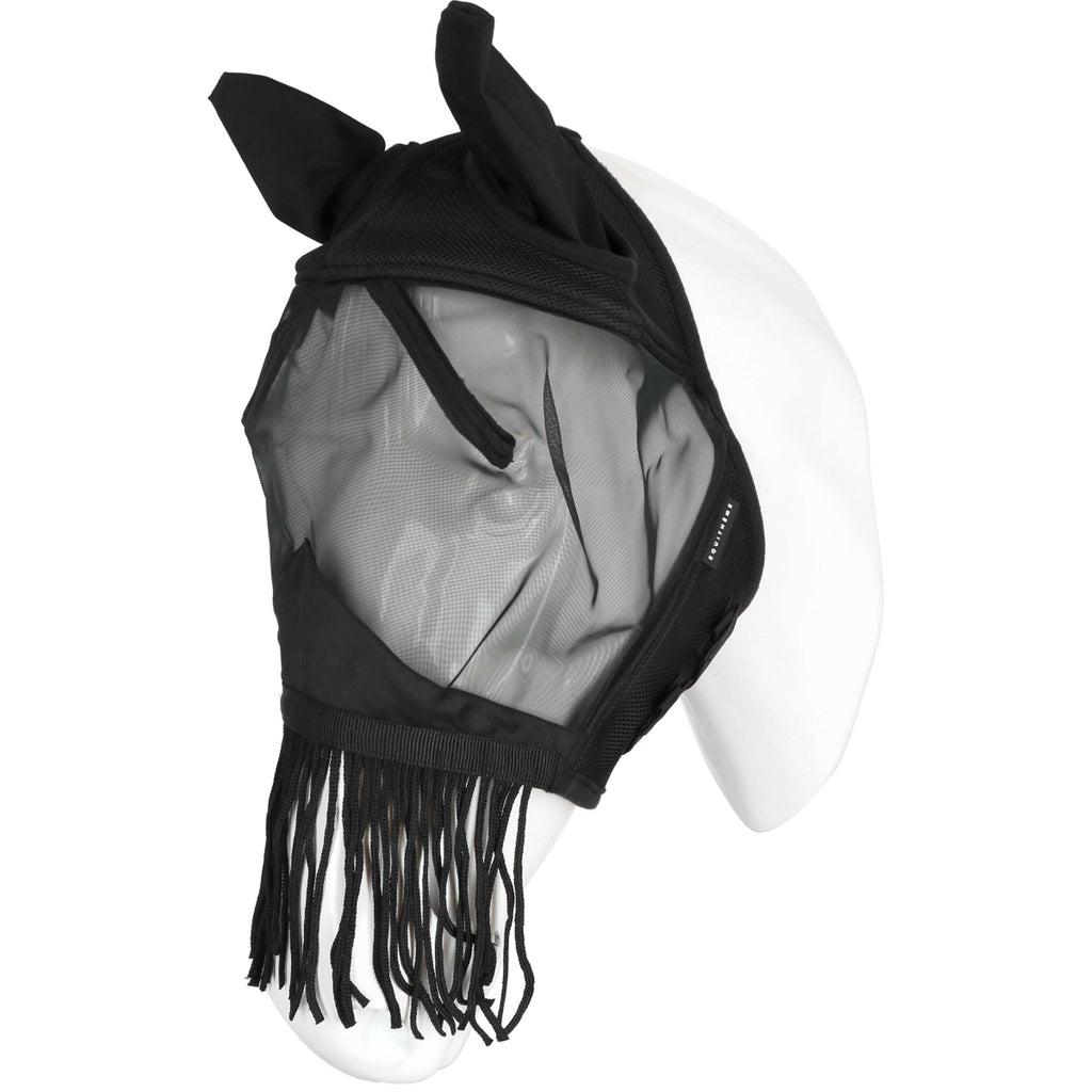 EQUITHÈME Fliegenmaske Franges mit UV-Schutz Schwarz