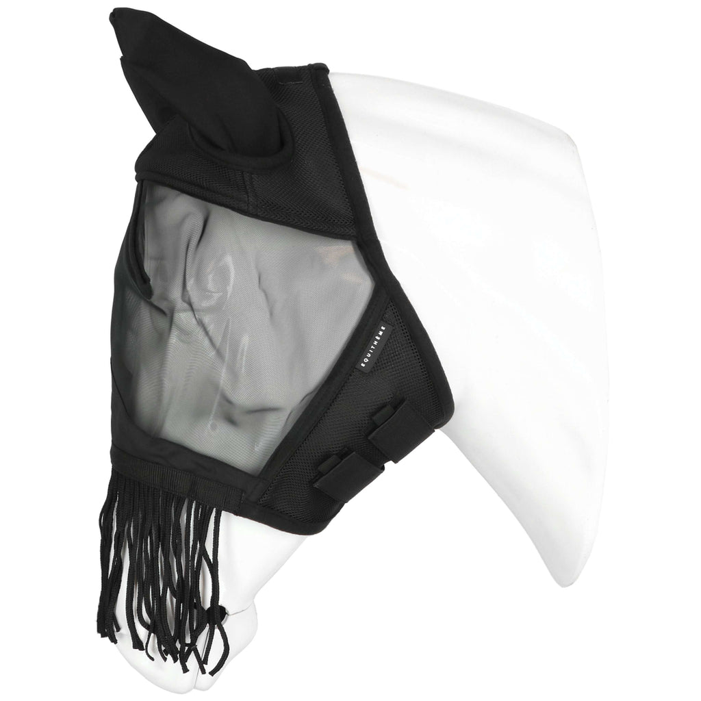 EQUITHÈME Fliegenmaske Franges mit UV-Schutz Schwarz