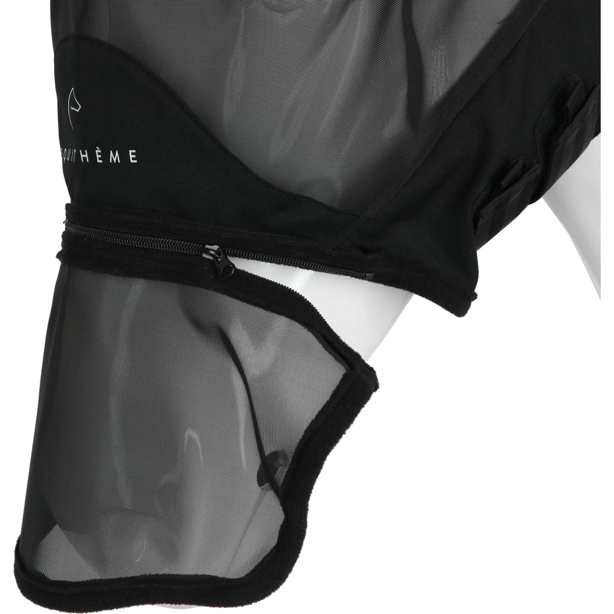 EQUITHÈME Fliegenmaske Zipper mit UV-Schutz Schwarz
