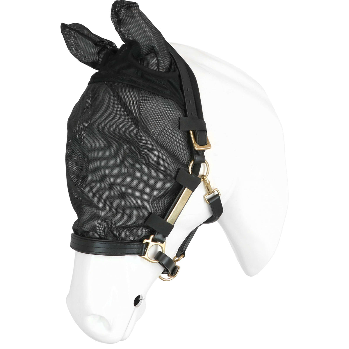 EQUITHÈME Fliegenmaske Halfter mit UV-Schutz Schwarz