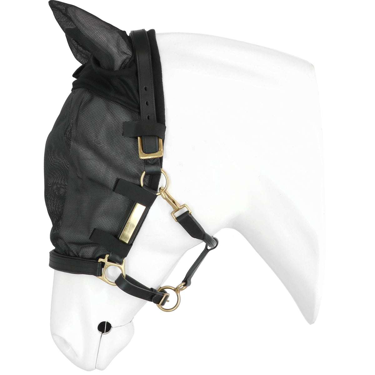 EQUITHÈME Fliegenmaske Halfter mit UV-Schutz Schwarz