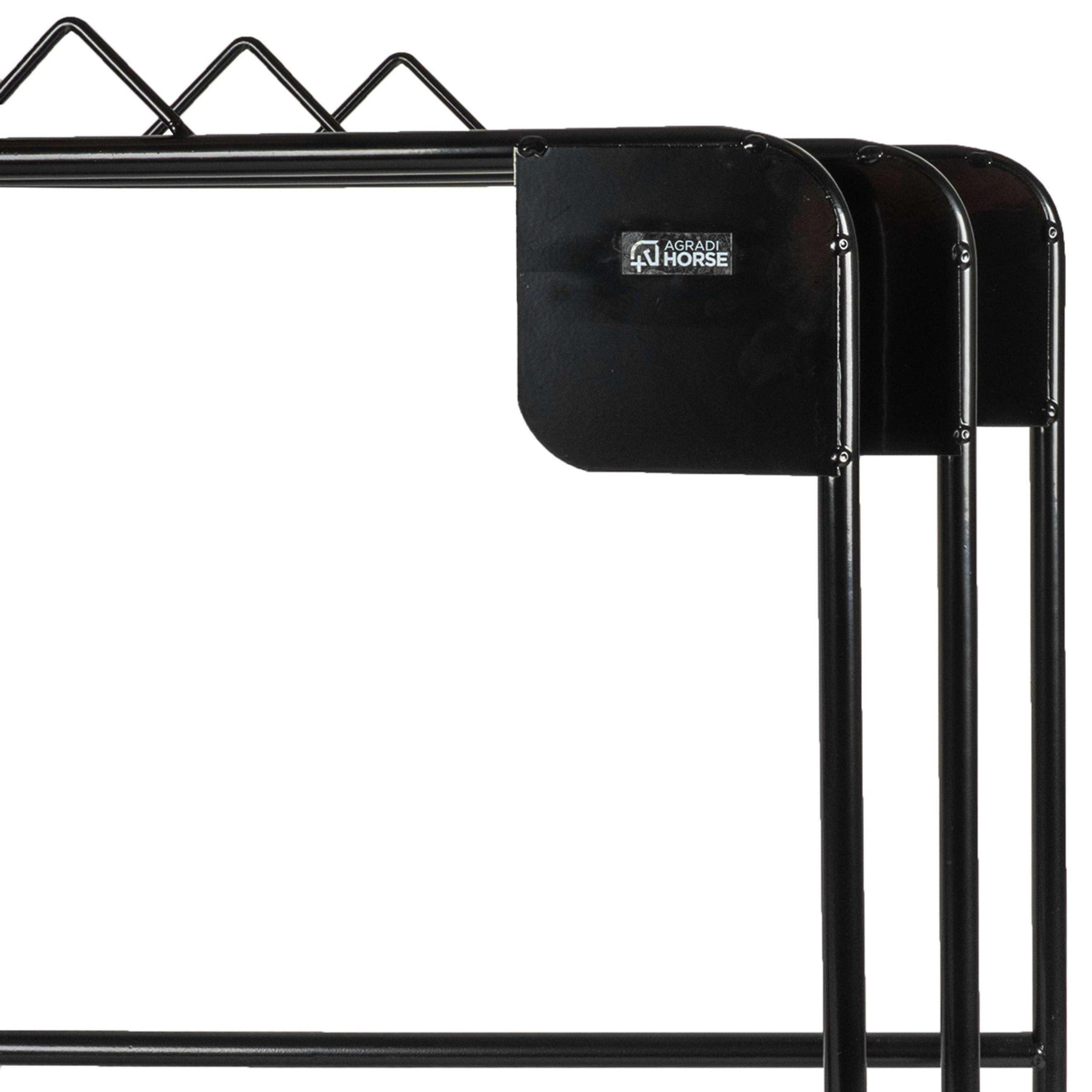 Agradi Horse Deckenhalter für 3 Decken Metall XH Schwarz