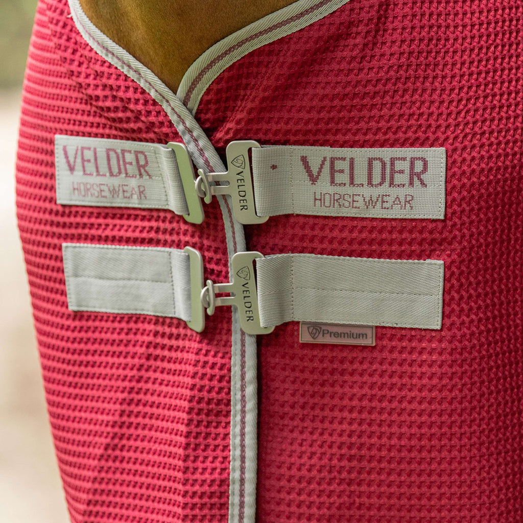 Velder Horsewear Premium Pony Waffle Cooler Rug Maulbeeren Rot