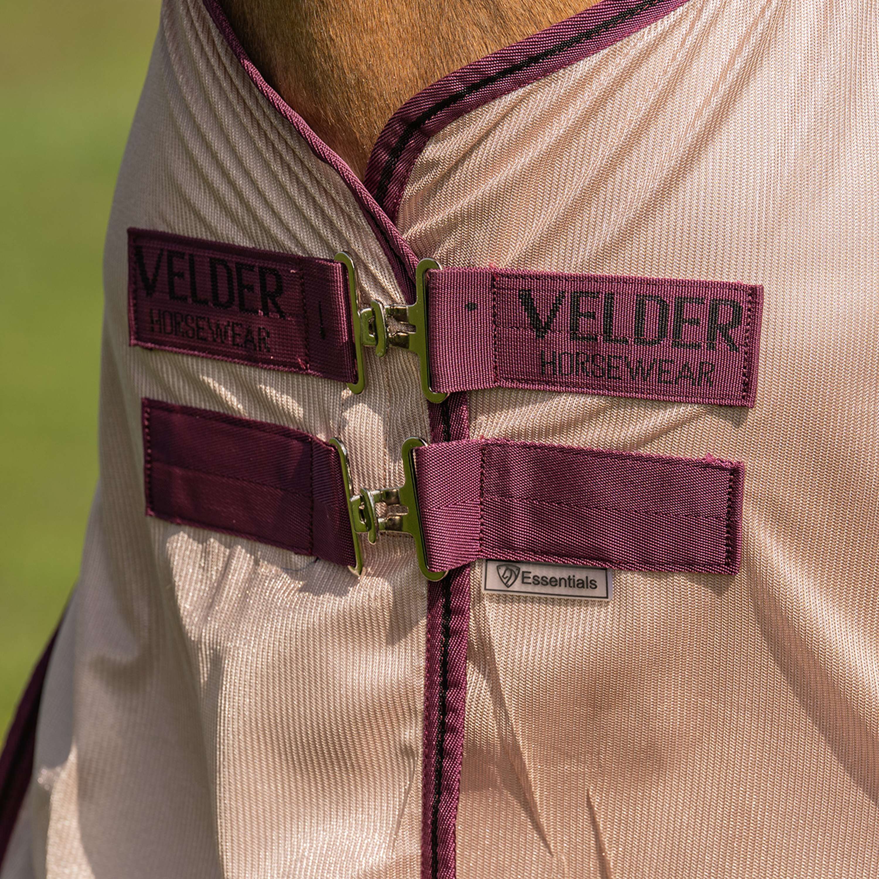 Velder Horsewear Essentials Pony Fliegendecke Mesh mit Halsteil Earth Grey