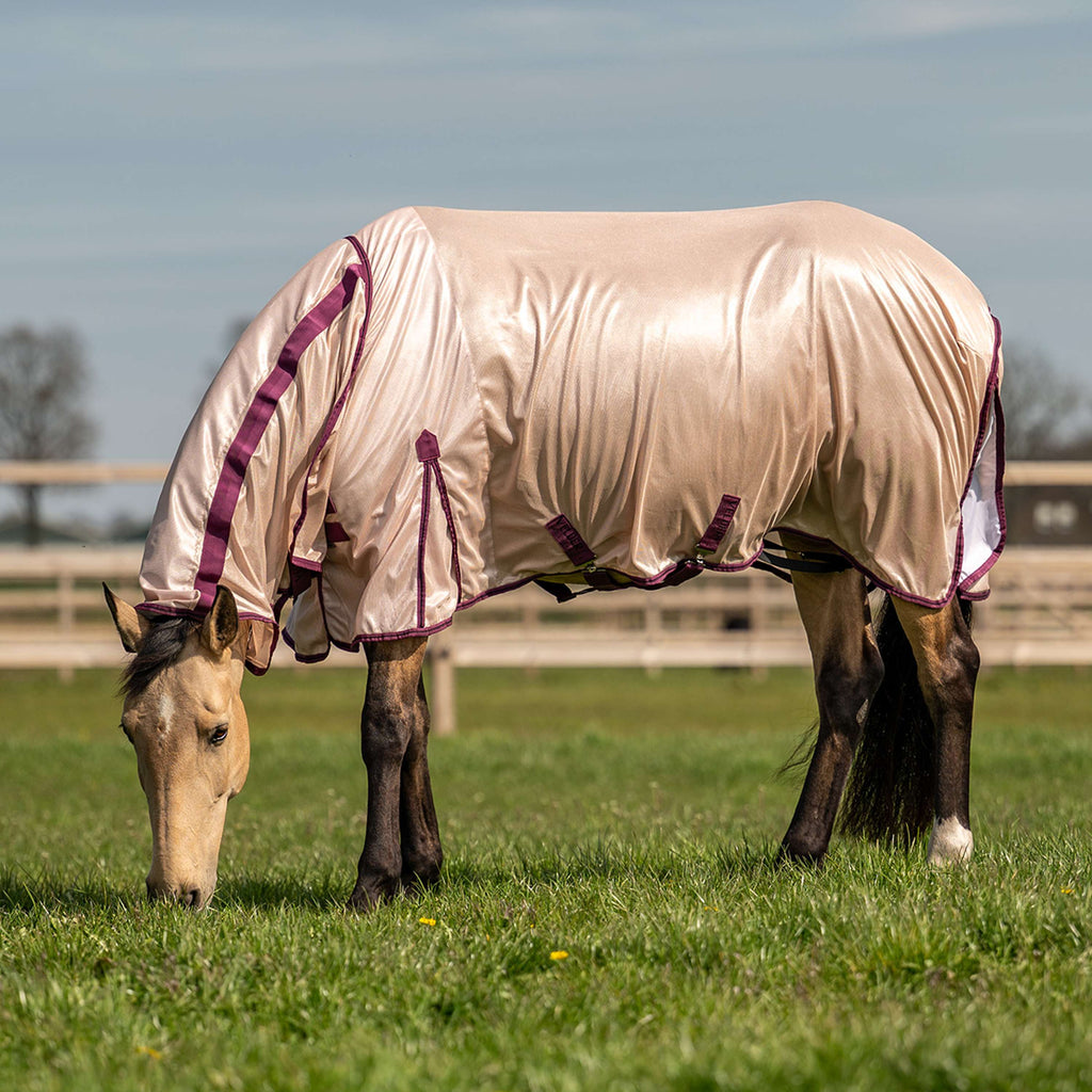 Velder Horsewear Essentials Fliegendecke Mesh mit Halsteil Earth Grey