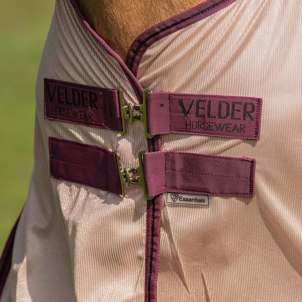 Velder Horsewear Essentials Fliegendecke Mesh mit Halsteil Earth Grey