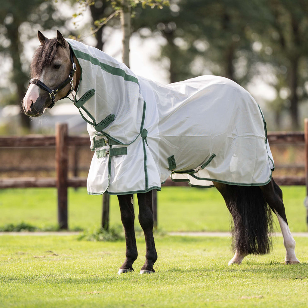 Velder Horsewear Essentials Pony Fliegendecke Mesh mit Halsteil Silber