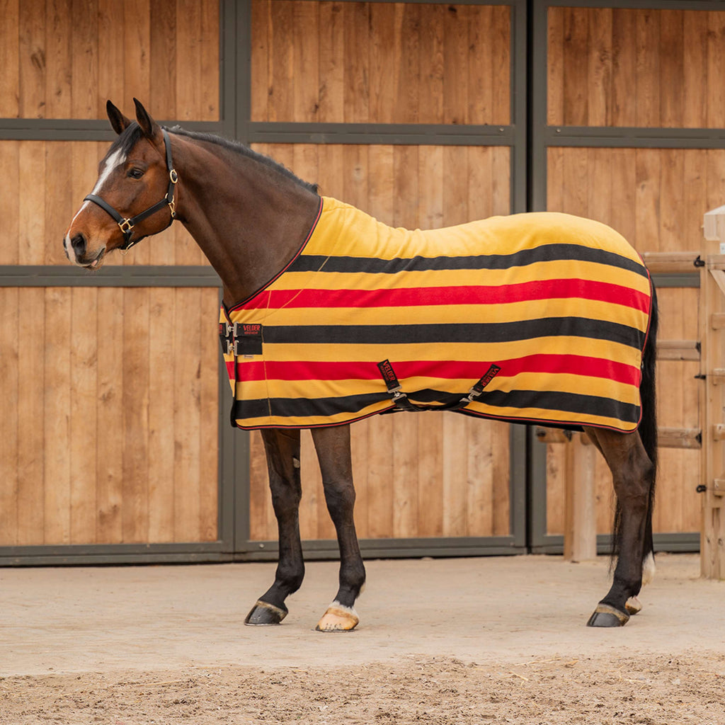 Velder Horsewear Premium Deluxe Fleece Cooler Rug Schwarz/Gelb