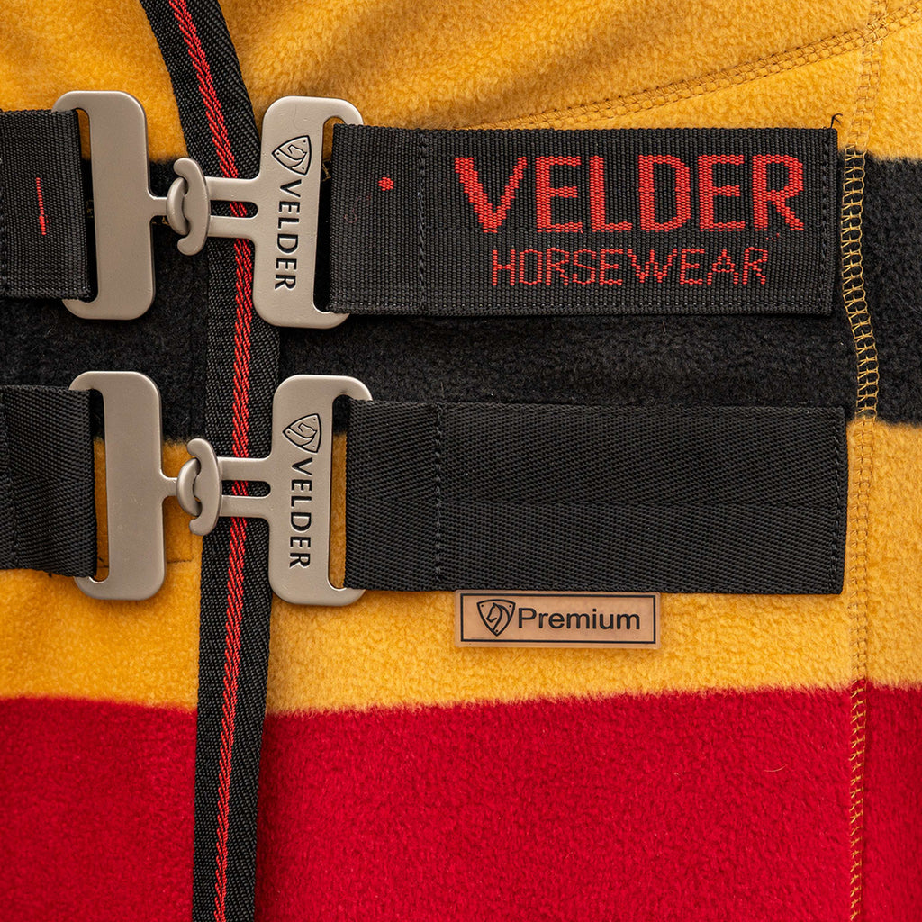 Velder Horsewear Premium Deluxe Fleece Cooler Rug Schwarz/Gelb