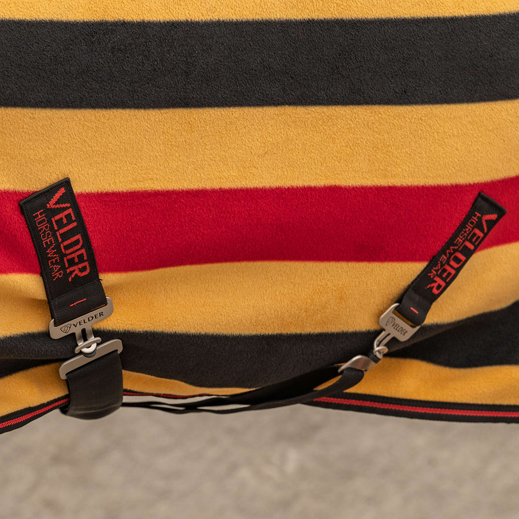 Velder Horsewear Premium Deluxe Fleece Cooler Rug Schwarz/Gelb