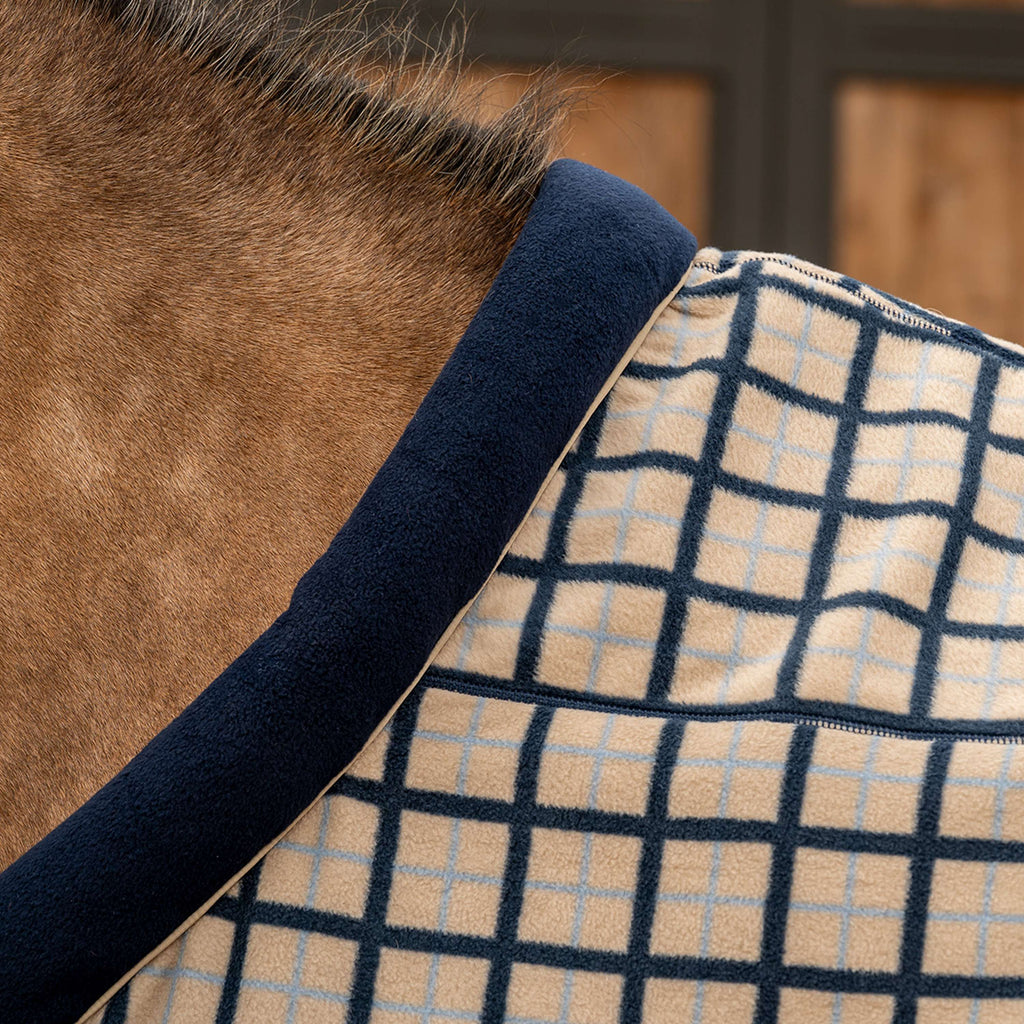 Velder Horsewear Premium Fleece Cooler with Collar Navy Check