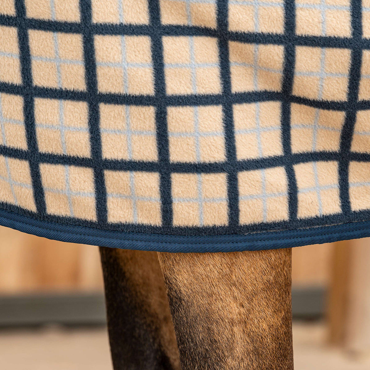 Velder Horsewear Fleece Cooler with Collar Navy Check
