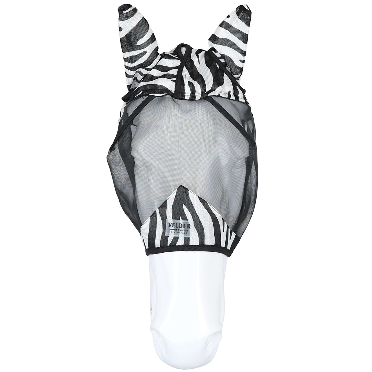 Velder Horsewear Essentials Fliegenmaske Zebra mit Ohren Schwarz/Weiß
