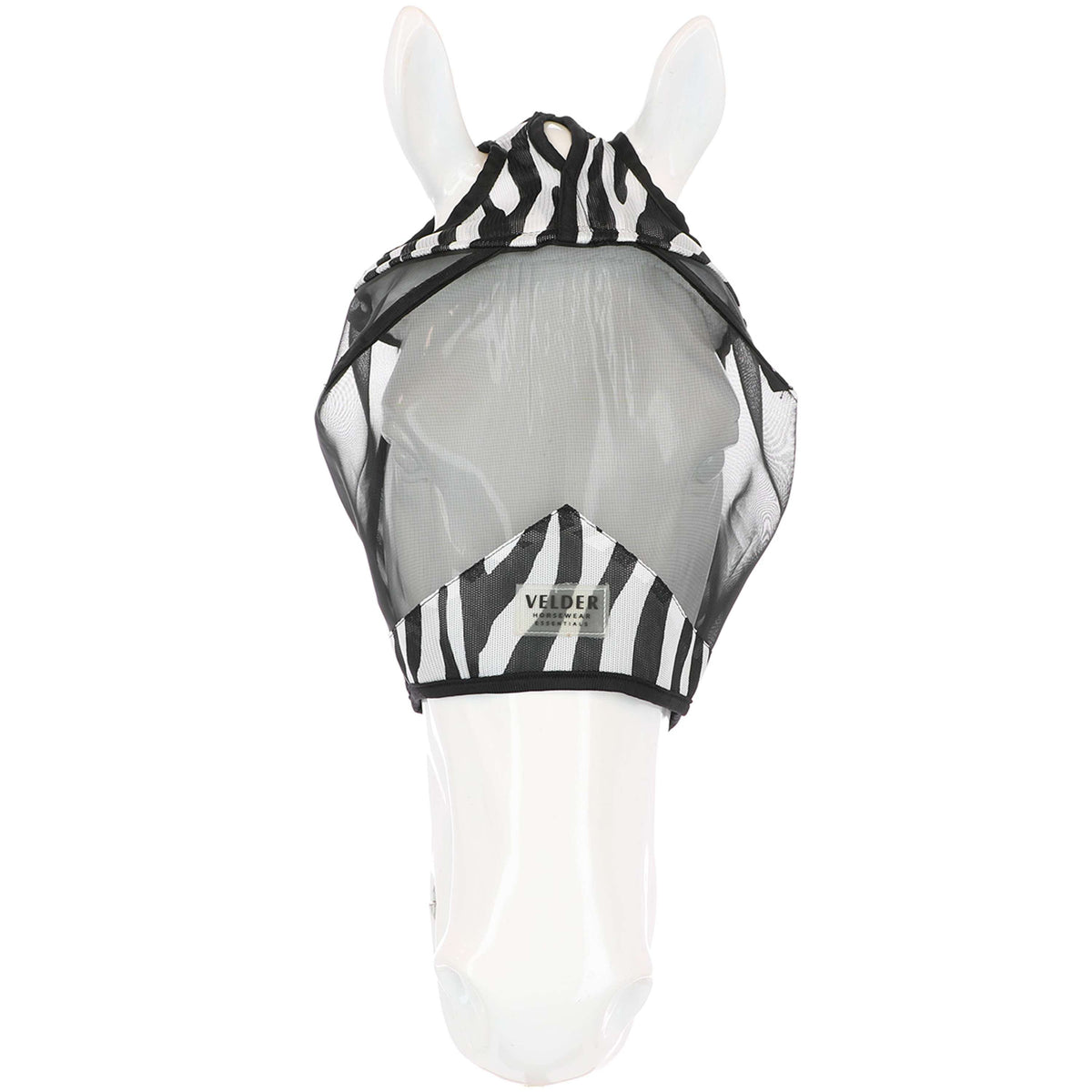 Velder Horsewear Essentials Fliegenmaske Zebra Ohne Ohren Schwarz/Weiß