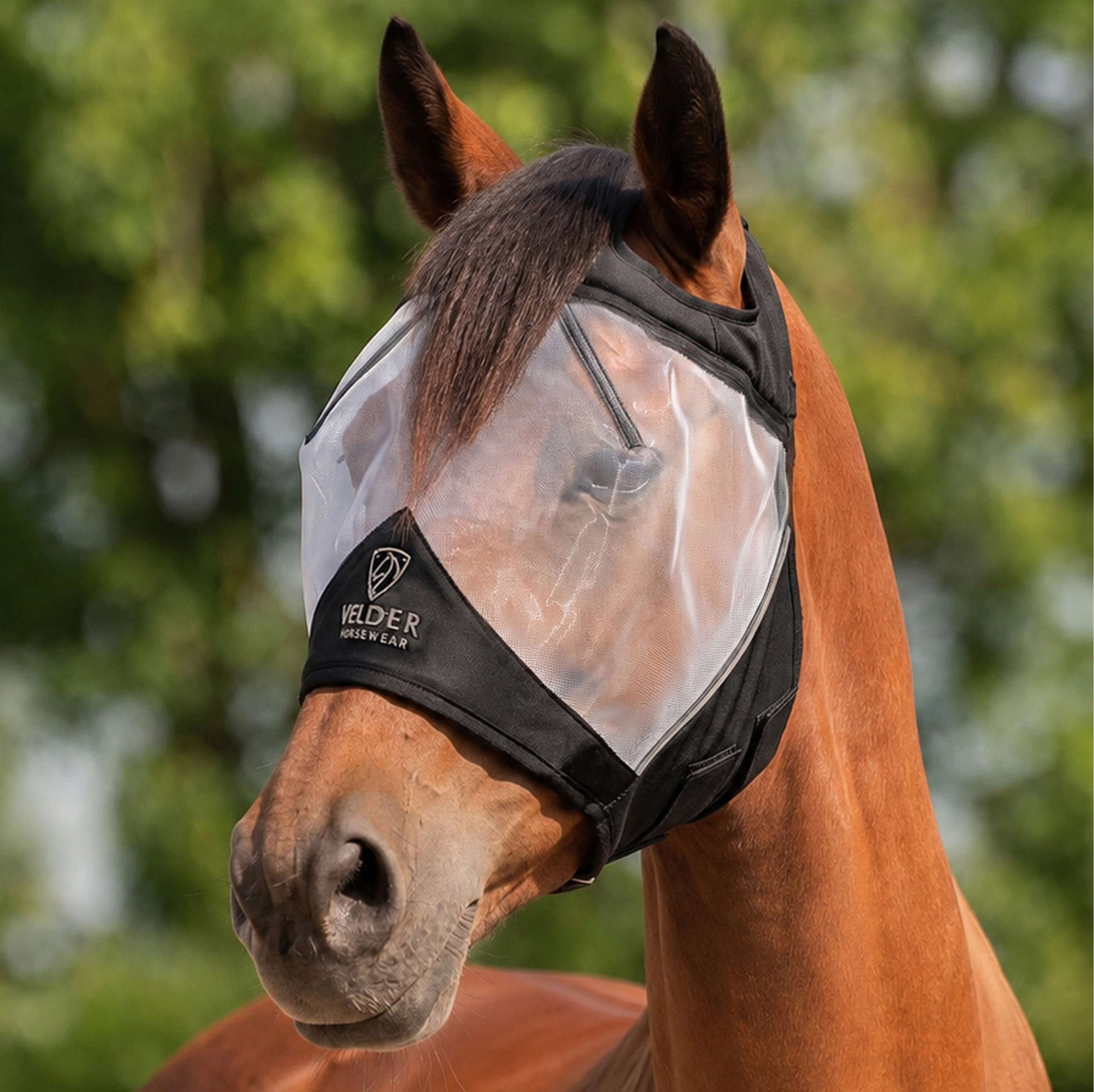 Velder Horsewear Premium Fliegenmaske Ohne Ohren Schwarz