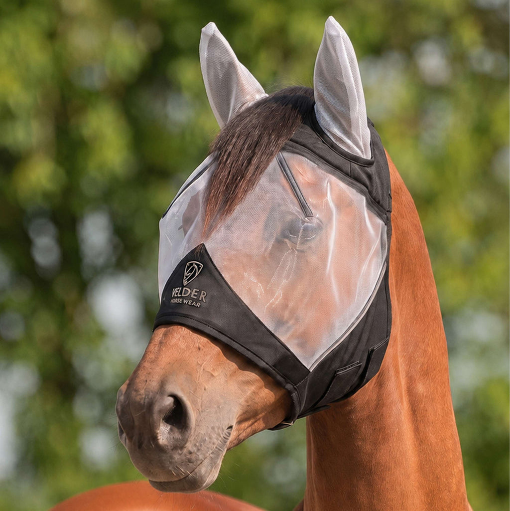 Velder Horsewear Premium Fliegenmaske mit Ohren Schwarz