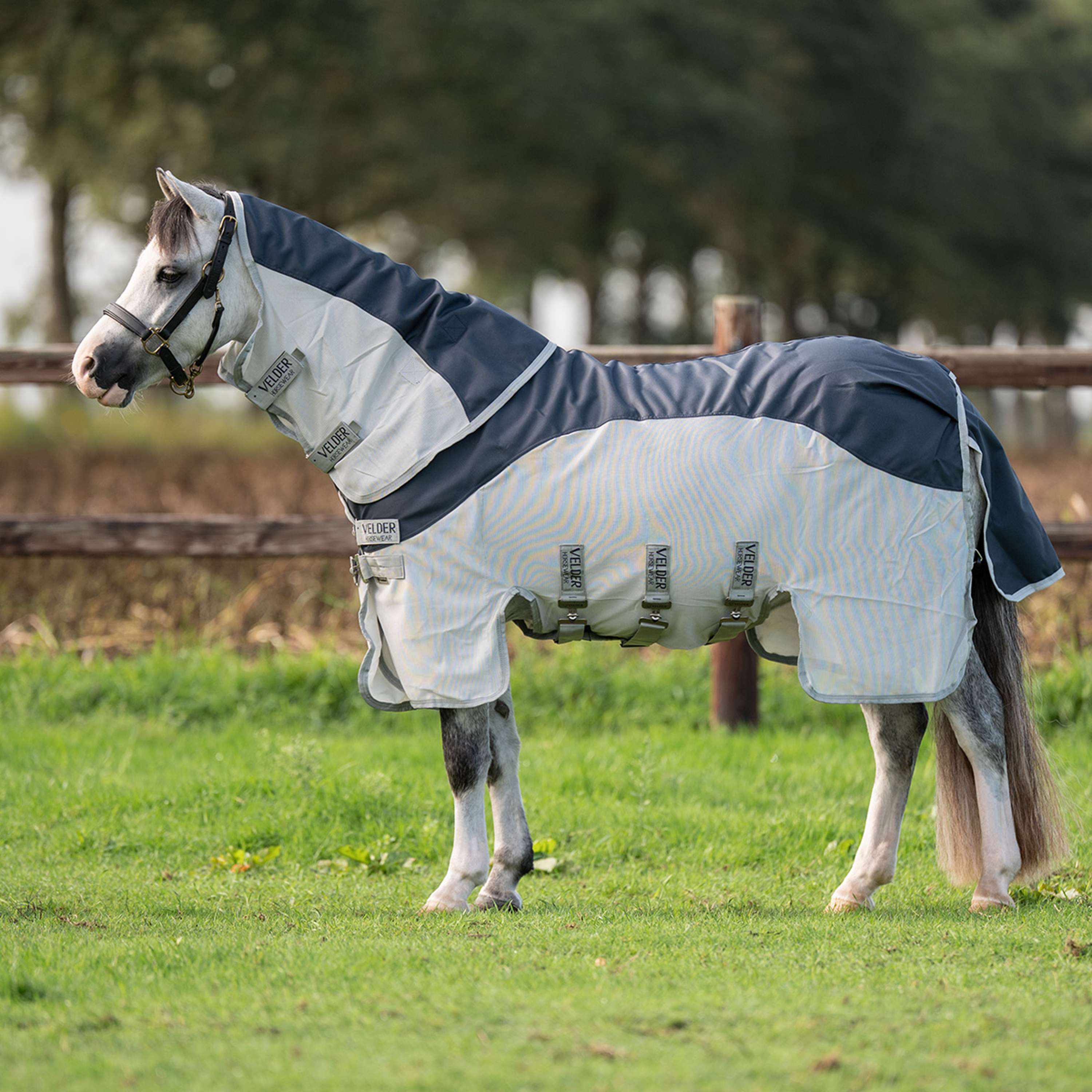 Velder Horsewear Premium Pony Fliegendecke Rainless Summer Navy/Field Grey