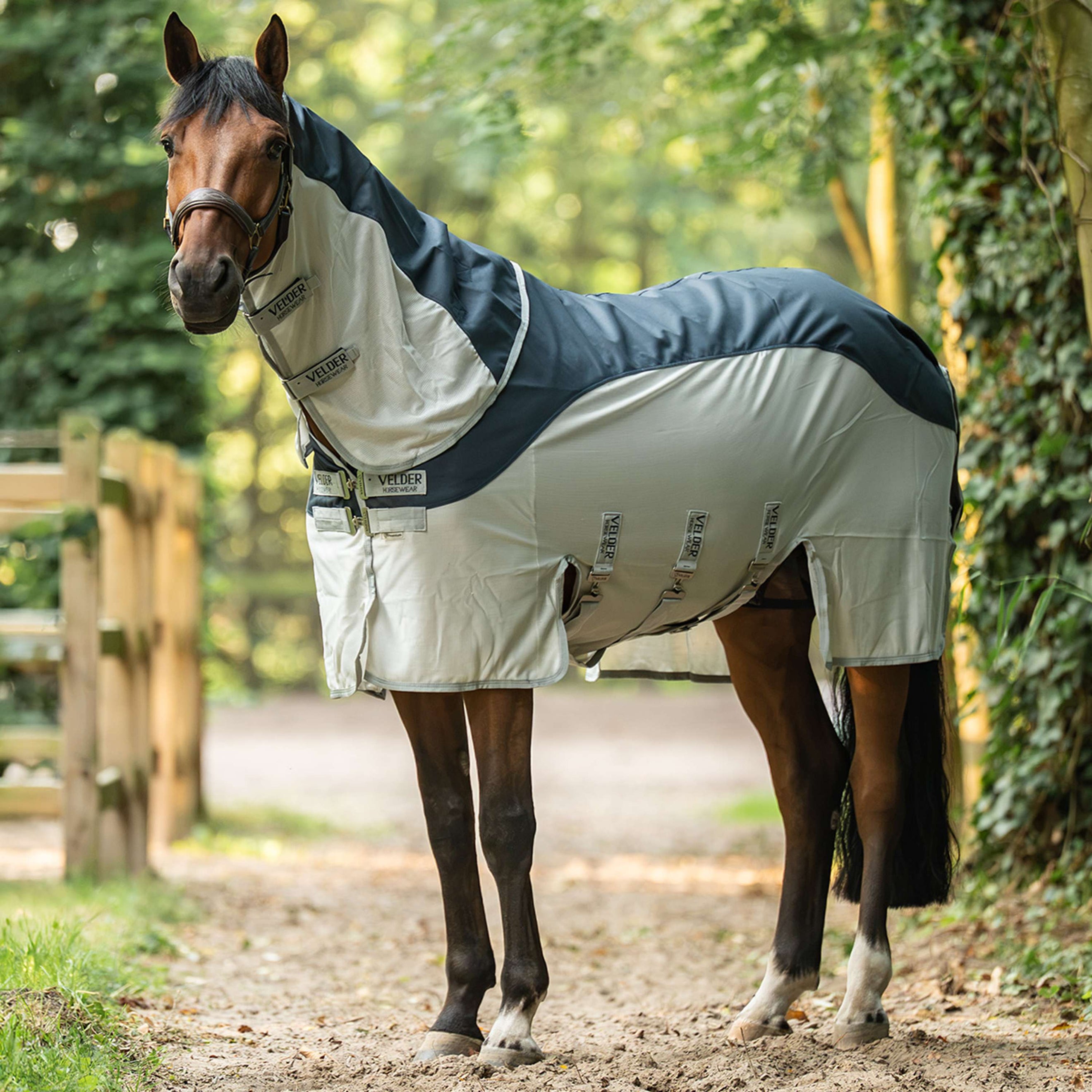 Velder Horsewear Premium Fliegendecke Rainless Summer Navy/Field Grey