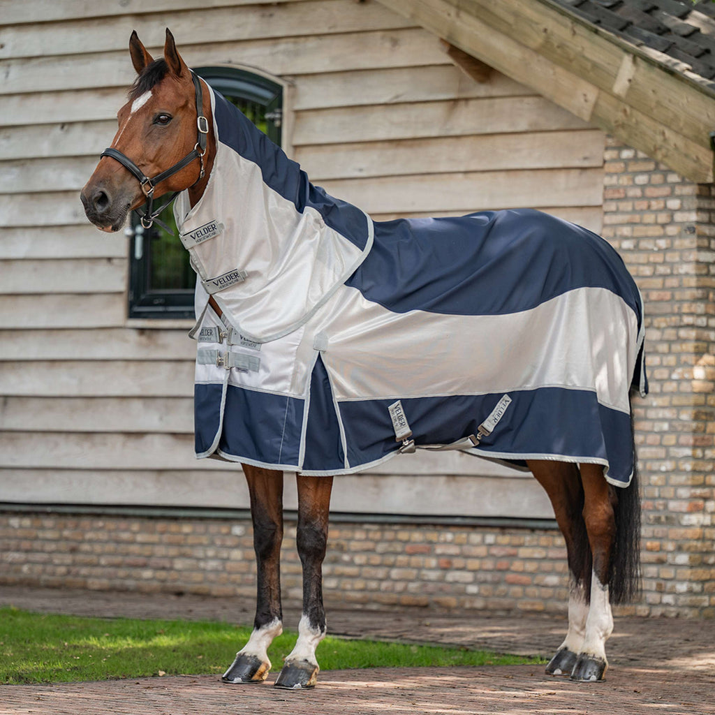 Velder Horsewear Premium Fliegendecke Rainless Fall Navy/Pearl Silver