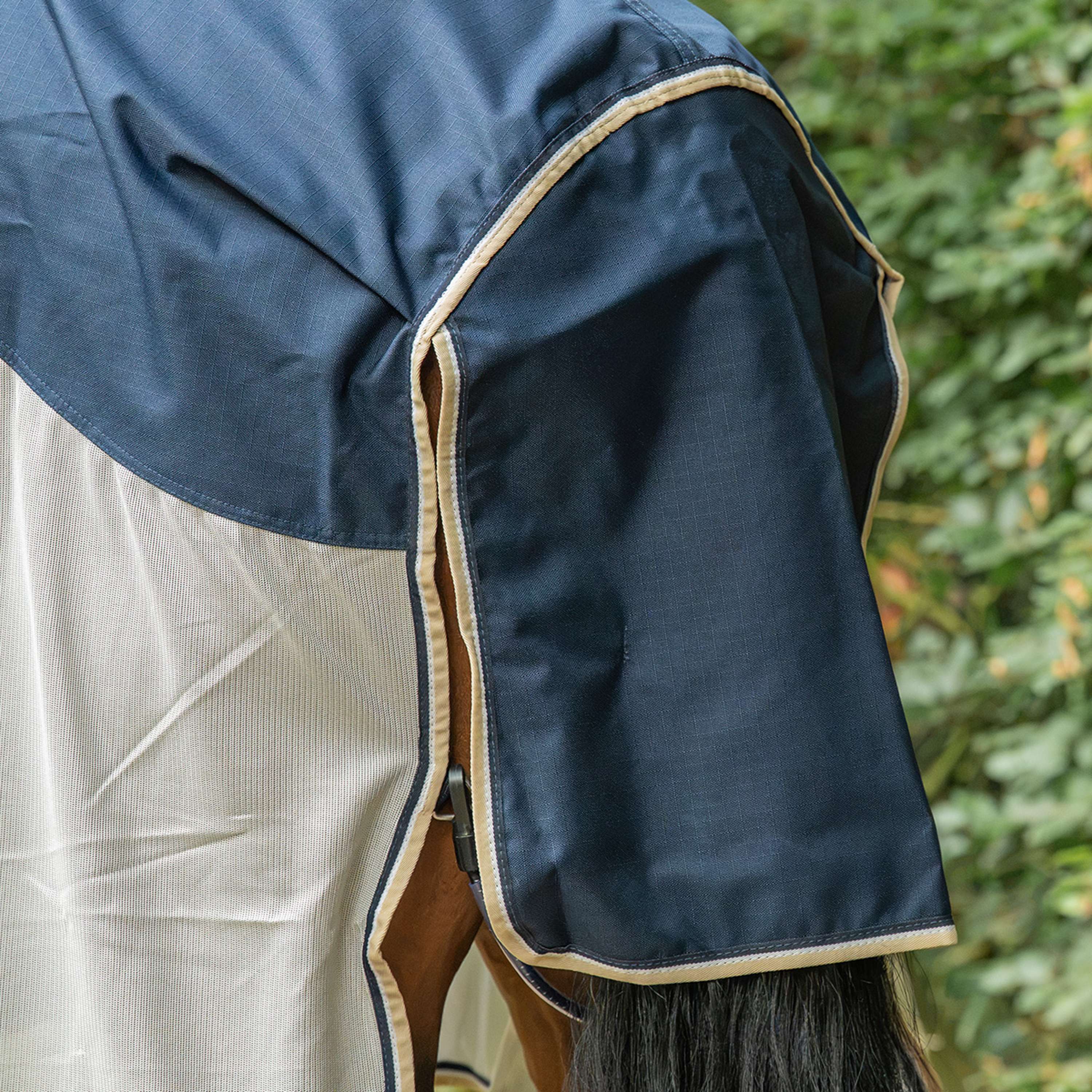 Velder Horsewear Premium Pony Fliegendecke Waterproof-Top Navy/Pearl Silver