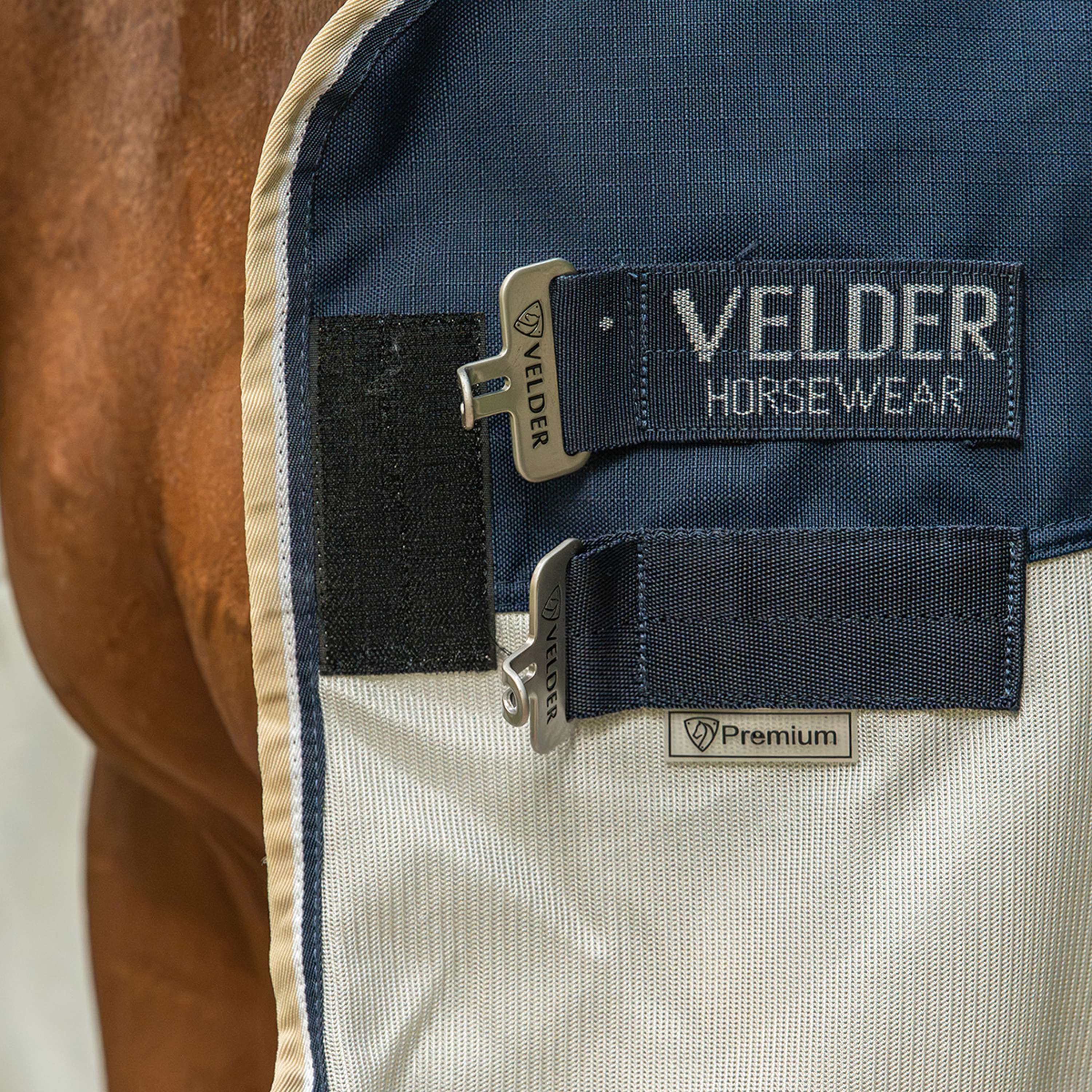 Velder Horsewear Premium Pony Fliegendecke Waterproof-Top Navy/Pearl Silver