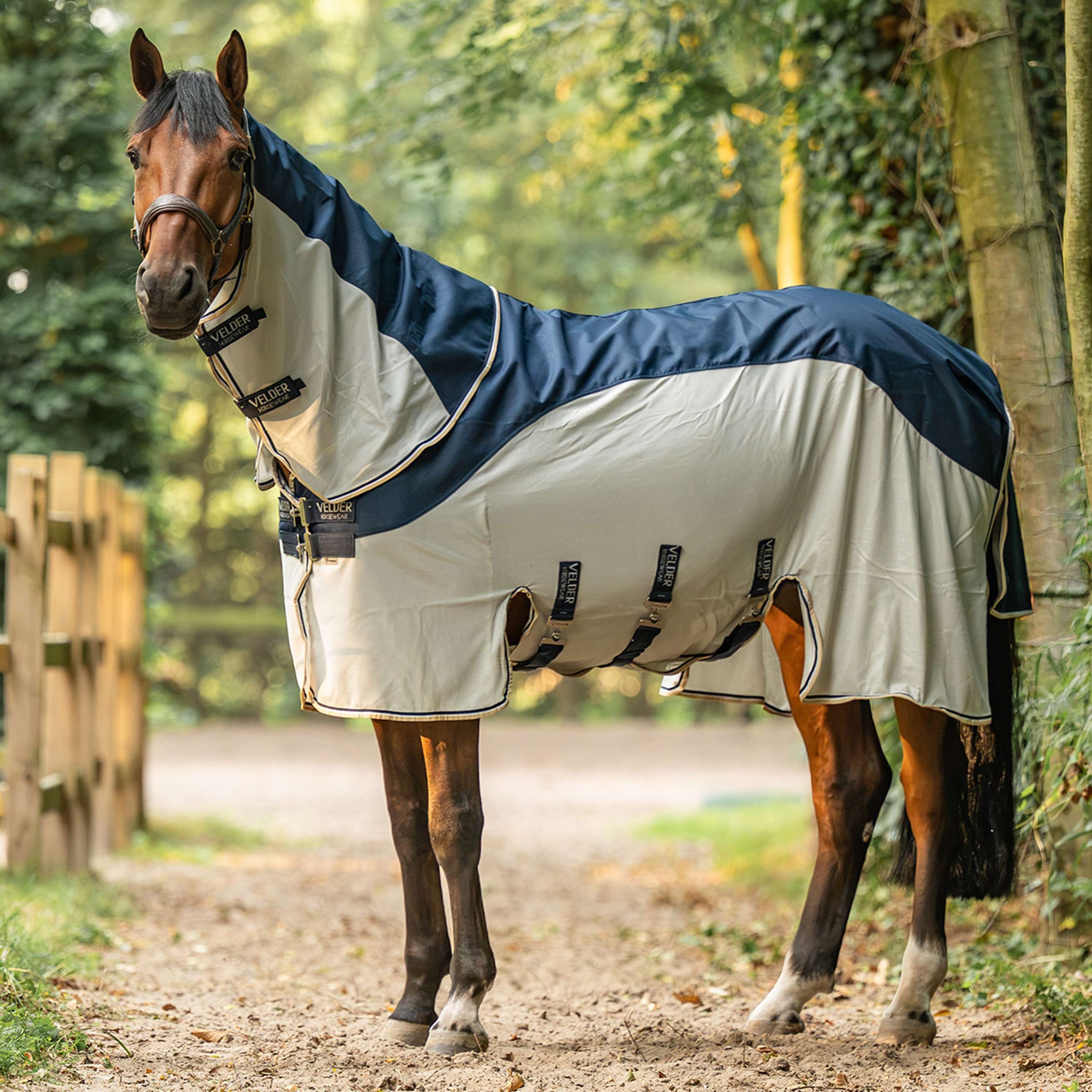Velder Horsewear Premium Fliegendecke Waterproof-Top Navy/Pearl Silver