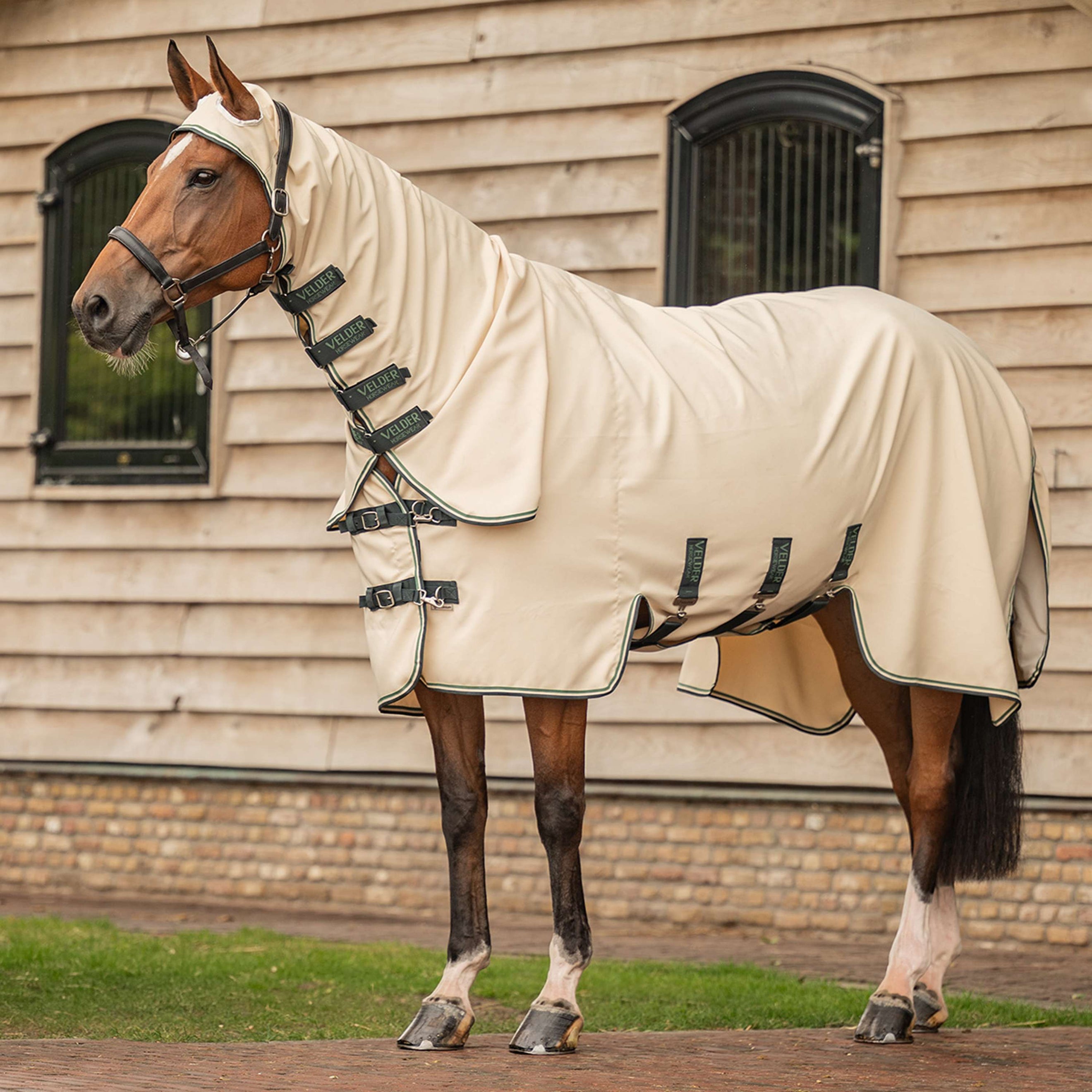 Velder Horsewear Premium Sweet Itch Hoody Dune/Heather Green Velder Horsewear Premium Sweet Itch Hoody Dune/Heather Green