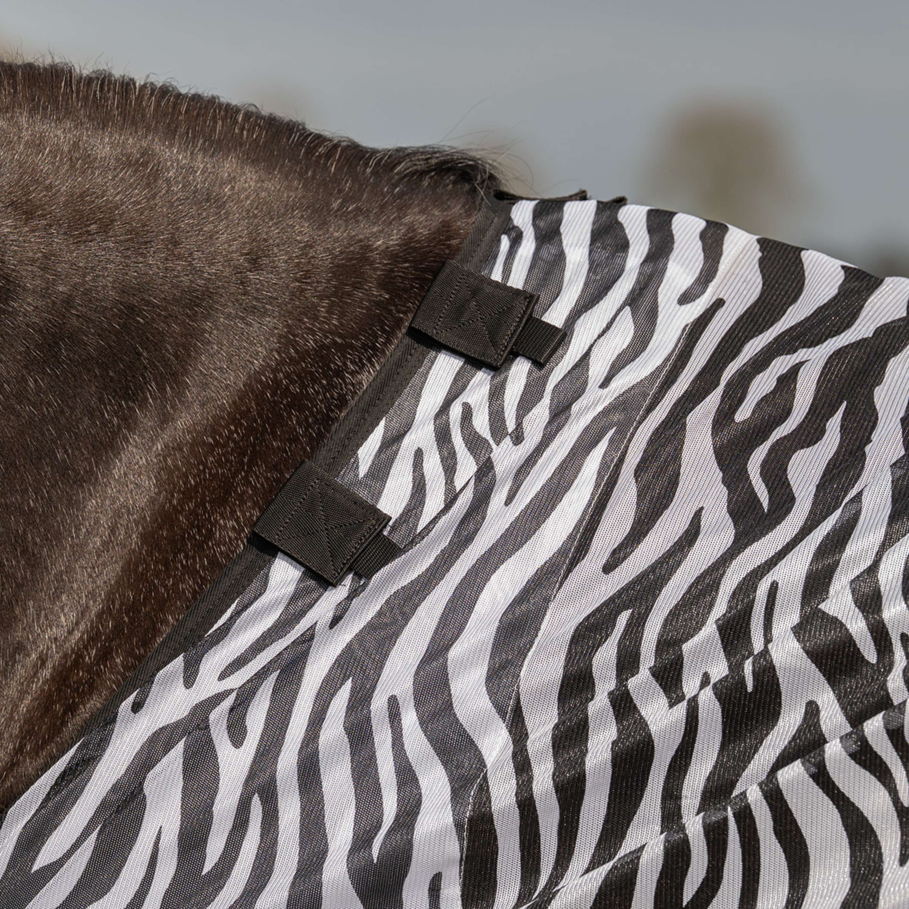 Velder Horsewear Essentials Pony Fliegendecke mit Halsteil Zebra Schwarz/Weiß