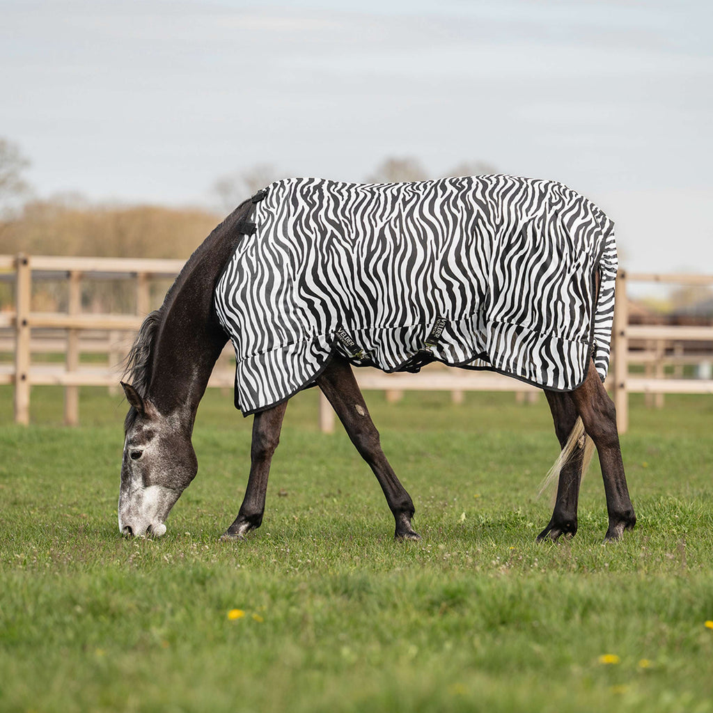 Velder Horsewear Essentials Fliegendecke mit Halsteil Zebra Schwarz/Weiß