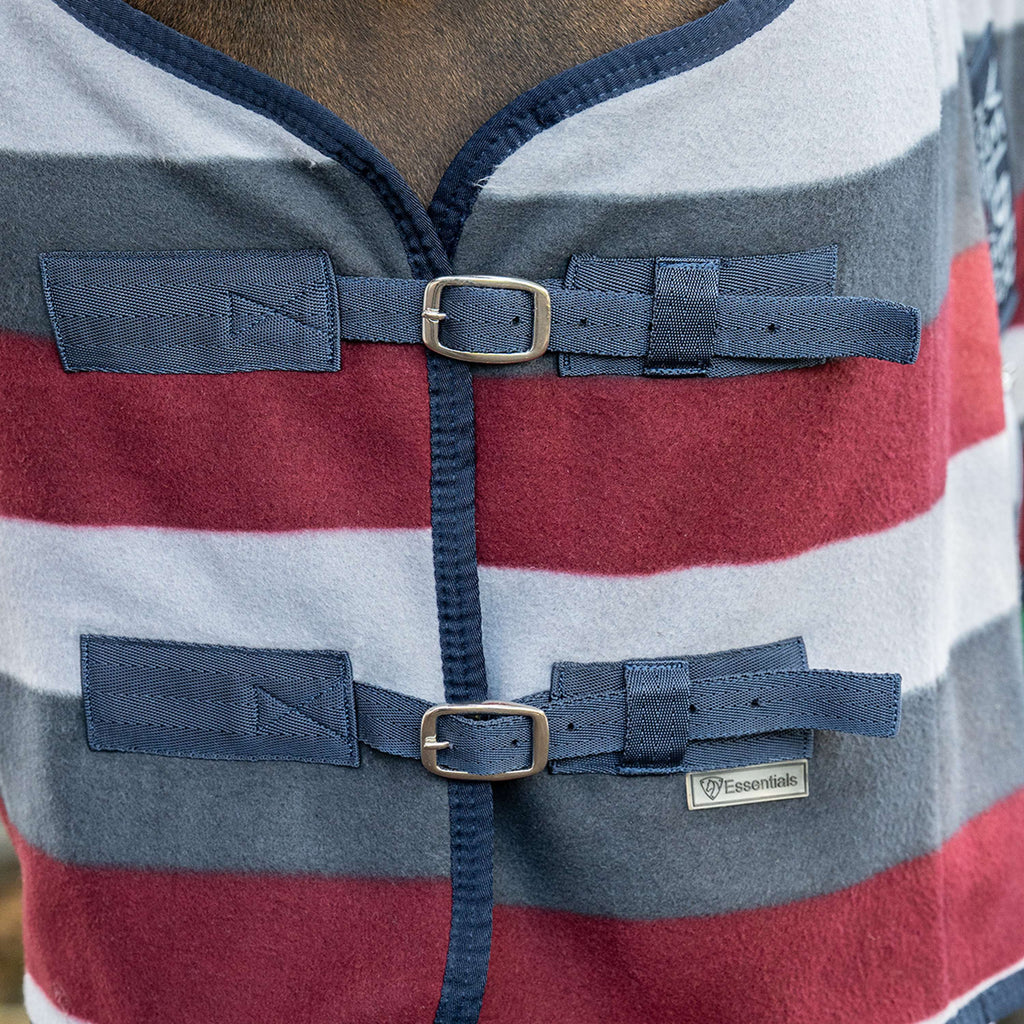 Velder Horsewear Essentials Fleecedecke Polar Stripes Grau/Bordeaux